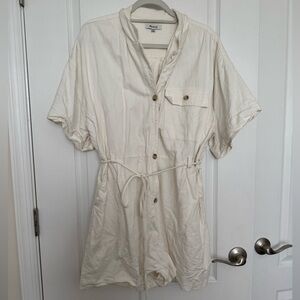 Madewell Safari Petite size XXL Romper in Off-White